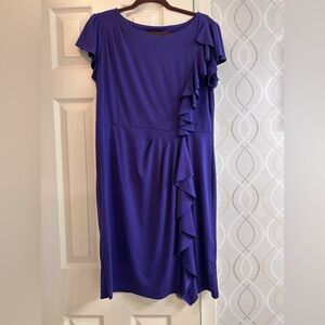 Elegant Purple Ronni Nicole Ruffle Dress size 14